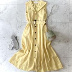 美品 アキラナカ Juliette dress リネン ロングシャツ ワンピース 美品 アキラナカ Juliette dress リネン ロングシャツ ワンピース