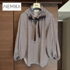 ☆NEMIKA ネミカ 千鳥格子 フリルネックボウタイブラウス 『1 