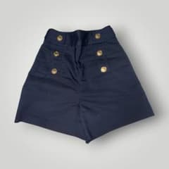 ZARA ネイビー ハイウエストショートパンツ　ボタン付きのサムネイル