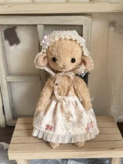 テディベア ハンドメイド ひつじちゃん ぬいぐるみ 五関節可動 手作り品 テディベア ハンドメイド ひつじちゃん ぬいぐるみ 五関節可動 手作り