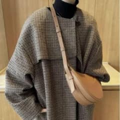 美品 エフィ NOCOLLAR WOOL CHECKCOAT ロングコート - メルカリ