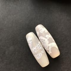 龍　白天珠　2個セット　朱砂のサムネイル