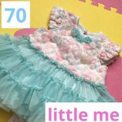 【aaa様専用】little meのベビードレス フリル レース 70のサムネイル