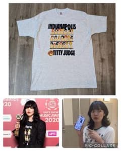80～90S【あいみょんさん着用】USA製 エロT 娼婦 おっぱい 霜降り 
