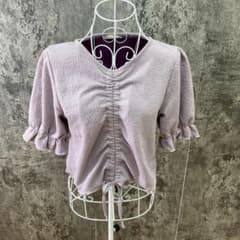 LUNACION Shimamura Front Gathered Cut and Sew Top Purple M
