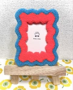 トレカケース パンチニードル 蛍光橙色×水色うねうね柄(小) タフ