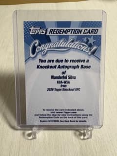 ヴァンダレイ・シウバ 直筆サインカード（限定現物）2026 Topps UFC