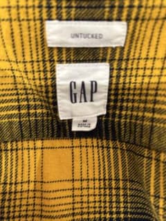 ブランド　GAP ギャップ 長袖 チェックシャツ イエロー系 M 2枚セットのサムネイル