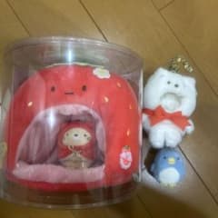 すみっコぐらし いちごすみっコハウス てのりぬいぐるみ ねこ ぺんぎん しろくまのサムネイル