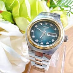 ヴィンテージ稼働品SEIKO 2206-7080 自動巻き ブルーグリーン | Mercari