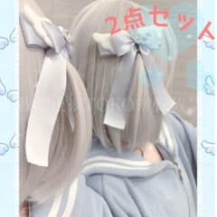 2セット✨ヘアクリップ  ヘアピン 天使界隈 水色界隈 リボン 地雷 量産のサムネイル
