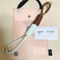 ajew エジュー 限定 コイルストラップ ハンドストラップ ミント×ブラウン ajew エジュー 限定 コイルストラップ ハンドストラップ ミント