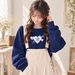 【 訳あり 】 90s TOP STITCH ハート刺繍スウェット USA製古着