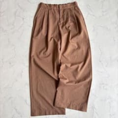 DoCLASSE Linen Touch Wide Pants [M] 9 Brown, Elastic Waistband at Back