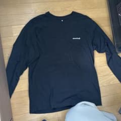 mont-bellメンズ 長袖カットソー 黒 ロゴ入りのサムネイル