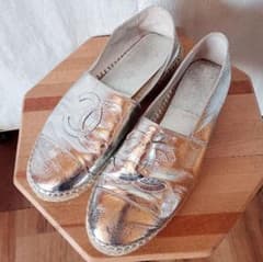 CHANEL シャネル エスパドリーユ スリッポン シルバー サイズ41 - メルカリ