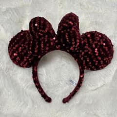 東京ディズニーリゾート カチューシャ スパンコール ボルドーのサムネイル