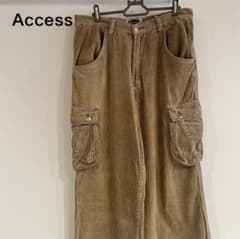 【レア】Access カーゴパンツ コーデュロイ ワイド ベージュ 90s 古着のサムネイル