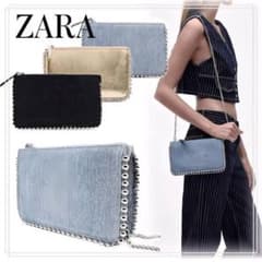 ZARAスタッズチェーンバッグ/未使用品/定価3500円のサムネイル