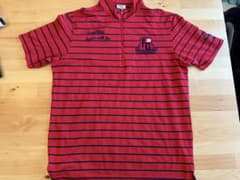 FILA GOLF ハーフジップシャツ LL 赤/青ストライプのサムネイル