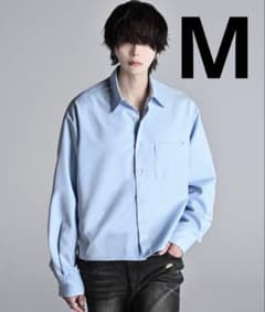 ADRER クロップド・レギュラーカラー・シルエット・シャツ Blue M