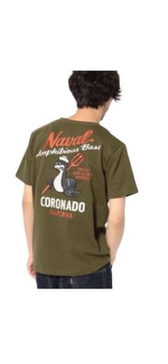 AVIREXオリーブ色 Tシャツ バックプリントのサムネイル