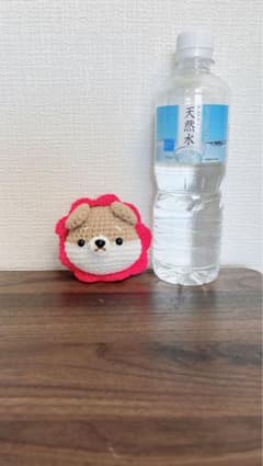 ハンドメイド あみぐるみ 犬の顔 キーホルダー付きのサムネイル
