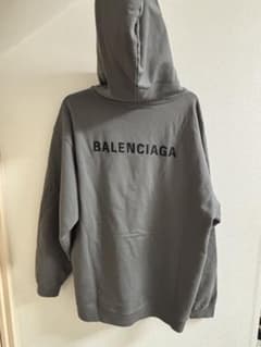 BALENCIAGA ロゴ刺繍 プルオーバーパーカー グレーのサムネイル