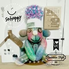 くつしたでぬいぐるみ*monkey（タイダイ染め×ペンキ飛ばし）のサムネイル