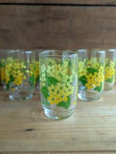 昭和レトロ 花柄 グラス 8個セットのサムネイル
