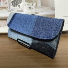 デニムリメイク⭐️つぎはぎ⭐️スマート長財布⭐️コンパクト財布