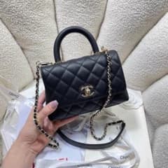 CHANEL キルティング トップハンドル チェーンバッグ - メルカリ