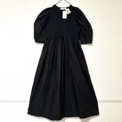 新品 MARILYN MOON カウルスリーブシャーリングドッキングワンピース