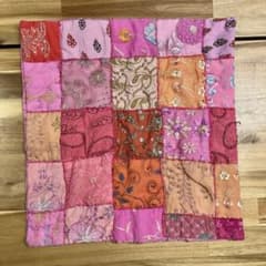 〘新品〙ピンクゴールド色柄１点パッチワーク刺繍入円筒形クッション約78cm m94194931301_1.jpg?1782281234