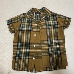 お値下げ！SHIPS☆チェック柄 半袖シャツ☆110cm☆美品のサムネイル