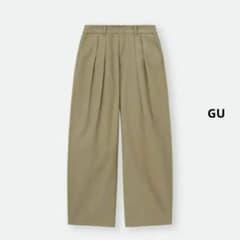 GU　チノバレルレッグタックパンツ　ベージュ　3XL　357941◆裾上げ済のサムネイル