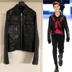 エディ期07AW シルバージップ ディオールオム 4ポケットレザージャケット エディ期07AW シルバージップ ディオールオム 4ポケットレザー