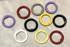 カラビナ　フック　丸型　丸形　キーホルダー　 10個　35mmのサムネイル