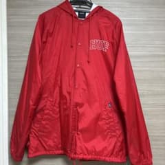HUF コーチジャケット レッド フード付き - メルカリ