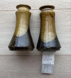 陶器製花瓶 褐色と黒のグラデーションのサムネイル