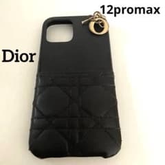 Dior キルティング iPhone12プロマックスケース ブラック
