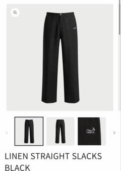 FEELS. LINEN STRAIGHT SLACKS BLACKのサムネイル