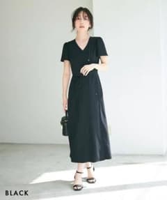 カシュクールワンピ半袖　BASEMENT online SPサイズのサムネイル