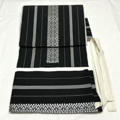 ⭐︎b877 絹混 作り帯 付け帯 二部式 博多織 黒/灰 着物 | Mercari