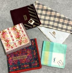 ブランドハンカチ 5枚まとめ売り バーバリーイブサンローランDIOR