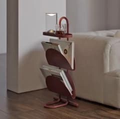 メタル製3段ラックサイドテーブル マガジンスタンド スペースエイジ