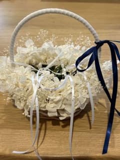 リングピロー かすみ草 紫陽花 リボンのサムネイル