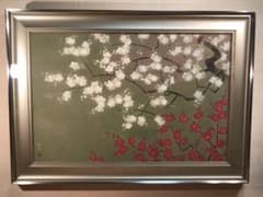村田晴彦「紅梅白梅」 直筆サイン・落款有り 日本画M25号 美品 LEMONeDさま専用 村田晴彦「紅梅白梅」日本画M25号 直筆サイン・落款