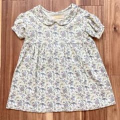 90cm ハンドメイド リバティ ワンピース ニット生地のサムネイル