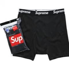 Supreme hanes ボクサーブリーフパンツ　black Mサイズ2枚組のサムネイル